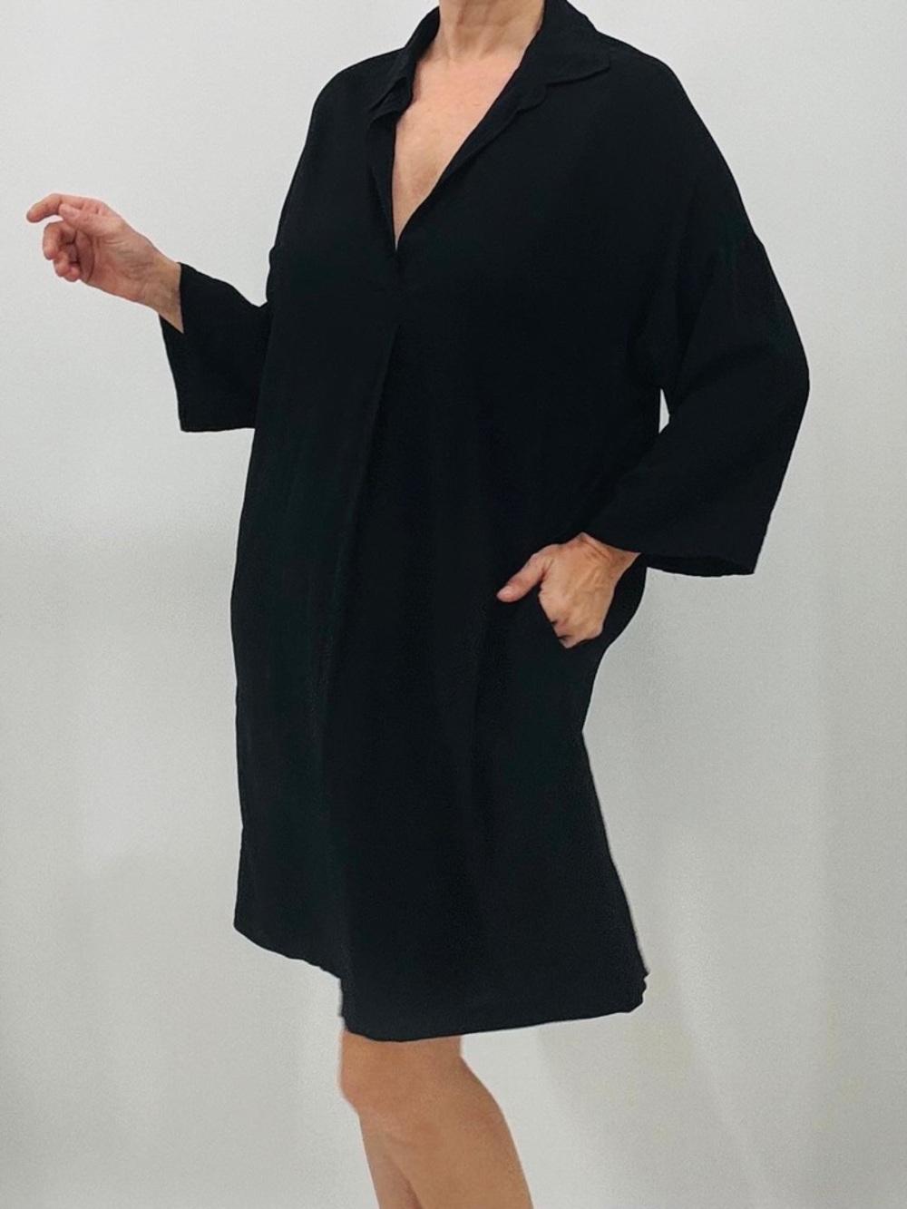 Vince Minimalist Classic Quiet Luxury Old Money Long Sleeve Shirt Dress